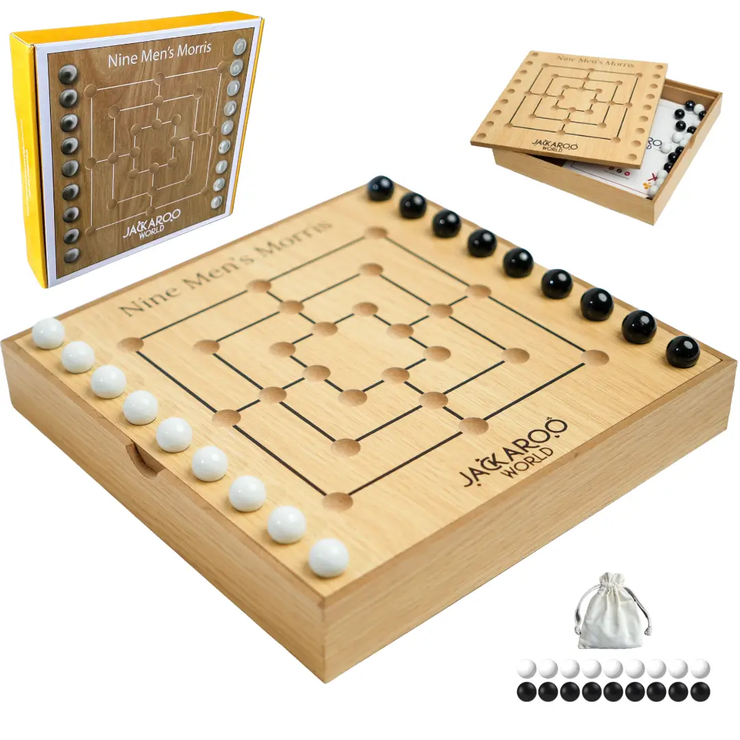Nine Men's Morris Board Game Oak